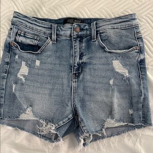 Judy Blue Women's Ripped Jean Shorts - Light Blue